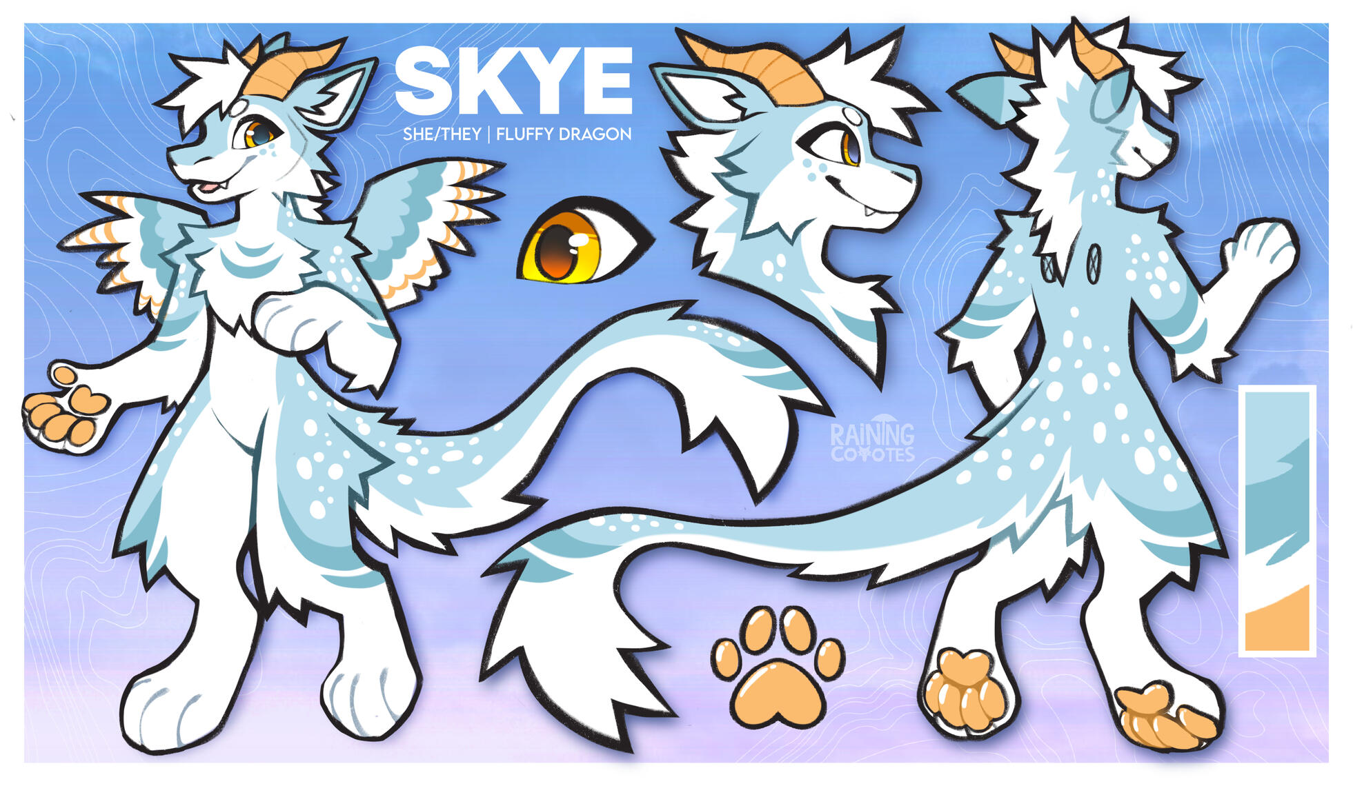 Generic Reference sheet with eye & paw closeup